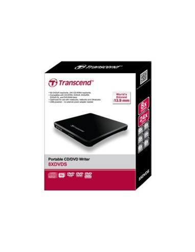 Transcend TS8XDVDS-K unidad de disco óptico DVD±R RW Negro