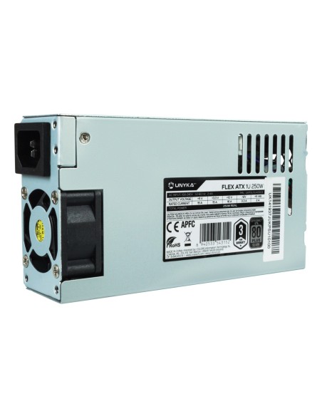 UNYKAch UKPSU1U40003 unidad de fuente de alimentación 250 W 20+4 pin ATX 1U Plata