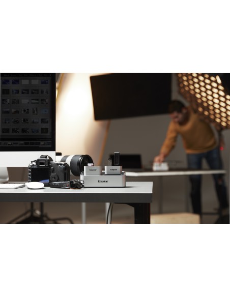 Kingston Technology Lector de tarjetas SDHC SDXC UHS-II de doble ranura para flujo de trabajo USB 3.2 Gen 1