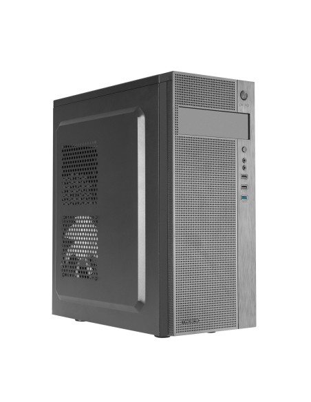 Tacens 2FERROX, Caja PC Semitorre ATX, Ventilador Lateral 12cm, Rejilla Frontal, Acero, Negro