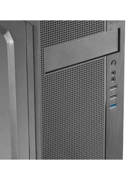 Tacens 2FERROX, Caja PC Semitorre ATX, Ventilador Lateral 12cm, Rejilla Frontal, Acero, Negro