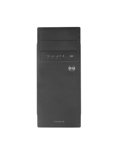 Tacens 2INITIOX, Caja PC Semitorre ATX, Ventilador Lateral 12cm, Frontal Aluminio Pulido, Acero, Negro