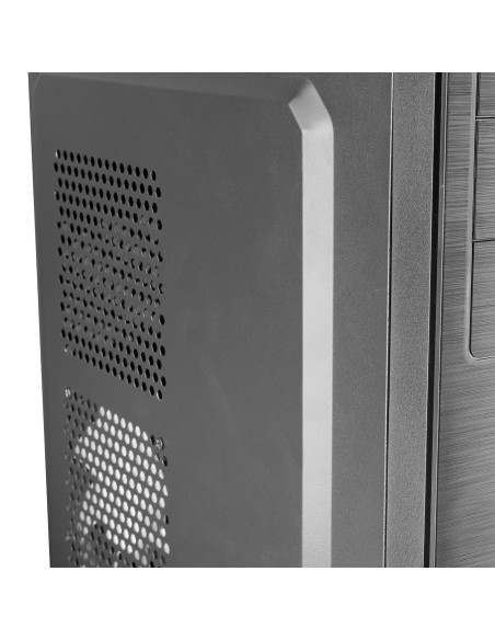 Tacens 2INITIOX, Caja PC Semitorre ATX, Ventilador Lateral 12cm, Frontal Aluminio Pulido, Acero, Negro