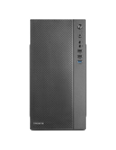 Tacens Anima AC5, Caja Ordenador Compacta Micro ATX, Frontal Malla Refrigeración, USB 3.0, Negro