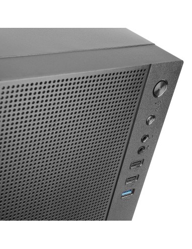 Tacens Anima AC5, Caja Ordenador Compacta Micro ATX, Frontal Malla Refrigeración, USB 3.0, Negro
