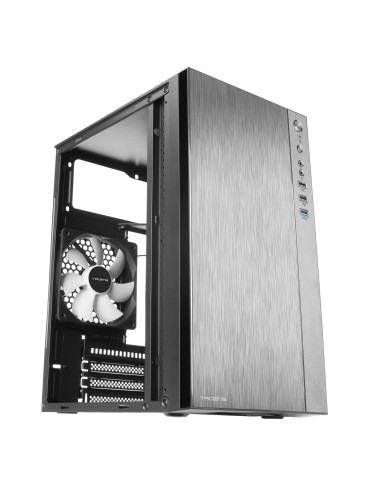 Tacens Anima ACX, Caja Mini Torre Micro ATX, Frontal Aluminio Pulido, Ventilador 12cm, USB 3.0, Negro