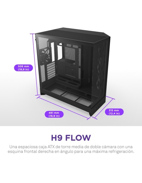 NZXT H9 Flow Midi Tower Negro