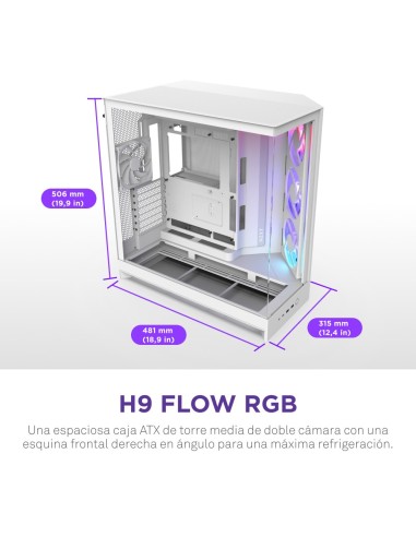 NZXT H9 Flow RGB Midi Tower Blanco
