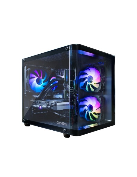 CoolBox GAMING CAJA MATX GM100 VISION USB3.2 GEN1 SIN FTE + 3 VENTILADORES ARGB