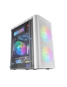 Mars Gaming MC300W Blanco, Caja PC Micro ATX, Cristal Templado, Frontal MESH, 3xVentilador FRGB