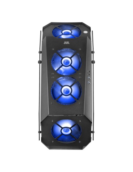Mars Gaming MC51, Caja PC Gaming ATX, Doble Cristal Templado, 5x Ventilador RGB 12cm, Negro