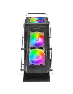 Mars Gaming MC61, Caja PC Gaming Compacta Micro-ATX, 4 Ventiladores 12cm, ARGB Chroma, Doble Ventana Cristal Templado, Negro 2