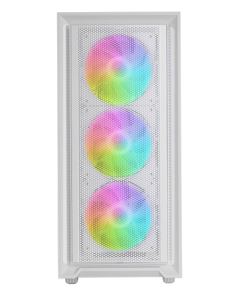 Mars Gaming MC-AIR, Caja Gaming ATX, 4x Ventiladores FRGB Rainbow 120mm, Panel Frontal Mesh, Ventana Lateral Completa Cristal
