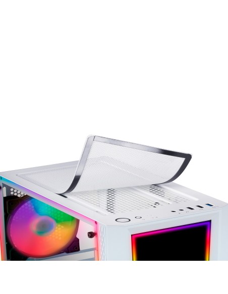 Mars Gaming MC-ART Blanco, Caja PC Gaming ATX, Doble Cristal Templado Dibujable, ARGB 12 Modos, Ventilador 12 cm