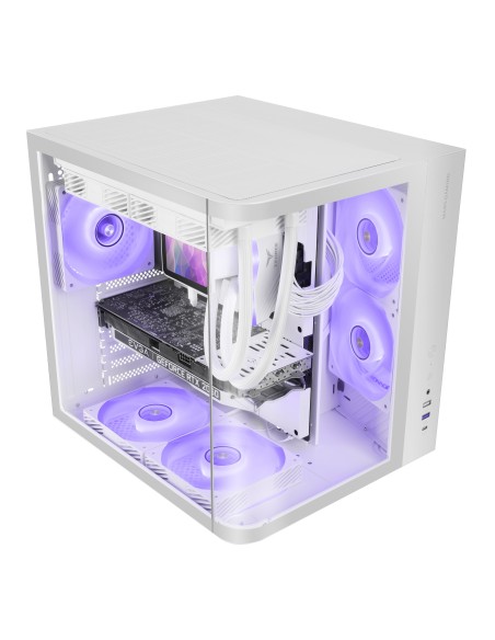 Mars Gaming MC-CURVW Midi Tower Negro, Blanco