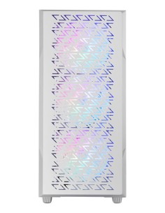 Mars Gaming MC-GEO, Caja Gaming ATX, 4x Ventiladores FRGB Rainbow 12cm, Panel Frontal Mesh Geométrico, Ventana Lateral Cristal