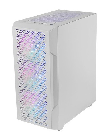 Mars Gaming MC-GEO, Caja Gaming ATX, 4x Ventiladores FRGB Rainbow 12cm, Panel Frontal Mesh Geométrico, Ventana Lateral Cristal