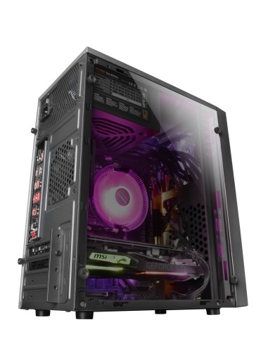 Mars Gaming MCM, Caja PC Micro ATX, Compacta, 16 Modos ARGB, Ventilador 8 cm