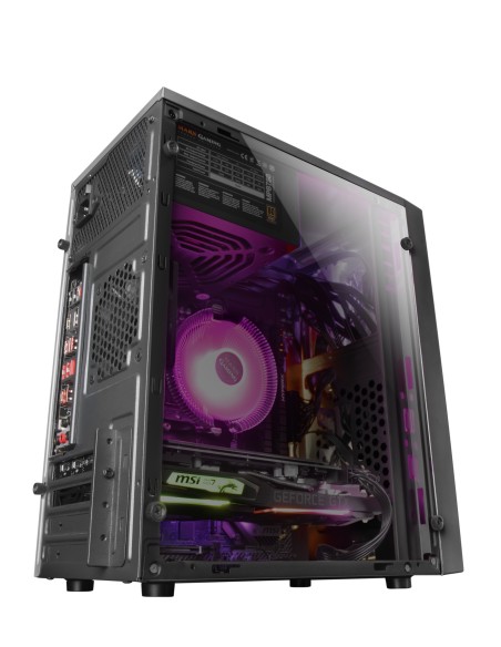 Mars Gaming MCM, Caja PC Micro ATX, Compacta, 16 Modos ARGB, Ventilador 8 cm