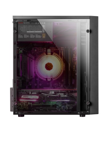 Mars Gaming MCM, Caja PC Micro ATX, Compacta, 16 Modos ARGB, Ventilador 8 cm