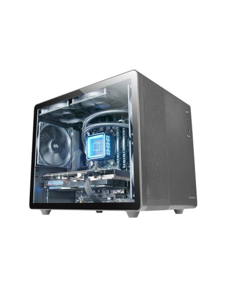 Mars Gaming MC-MPRO Negro, Caja Profesional Compacta Micro-ATX, Ventana Lateral Completa Cristal Templado, 3x Ventiladores