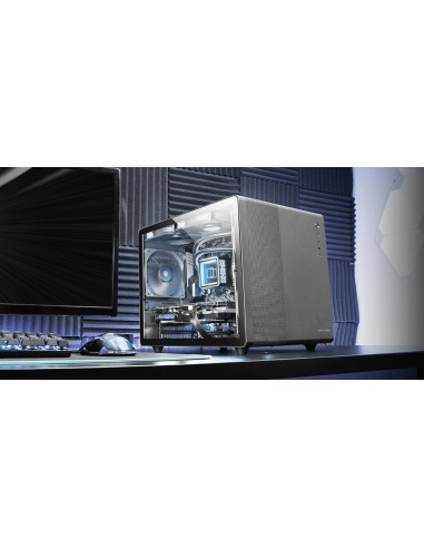 Mars Gaming MC-MPRO Negro, Caja Profesional Compacta Micro-ATX, Ventana Lateral Completa Cristal Templado, 3x Ventiladores