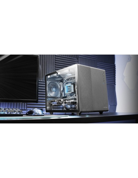 Mars Gaming MC-MPRO Negro, Caja Profesional Compacta Micro-ATX, Ventana Lateral Completa Cristal Templado, 3x Ventiladores