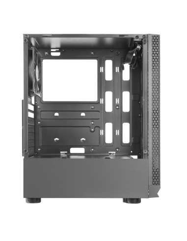 Mars Gaming MCN2, Caja PC Gaming ATX, Ventana Lateral Completa, Rejilla Delantera, Diseño Cámara Dual, Ventilador Trasero 12cm,