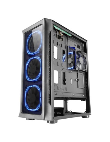 Mars Gaming MC-NEO, Torre Gaming XXL E-ATX, Ventana Lateral y Frontal Cristal Templado, 4X Ventiladores ARGB 120mm + Ventilador