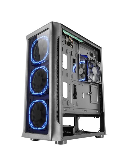 Mars Gaming MC-NEO, Torre Gaming XXL E-ATX, Ventana Lateral y Frontal Cristal Templado, 4X Ventiladores ARGB 120mm + Ventilador