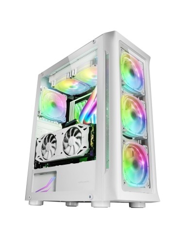 Mars Gaming MC-NEO, Torre Gaming XXL E-ATX, Ventana Lateral y Frontal Cristal Templado, 4X Ventiladores ARGB 120mm + Ventilador