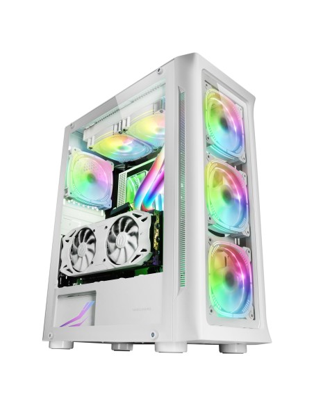 Mars Gaming MC-NEO, Torre Gaming XXL E-ATX, Ventana Lateral y Frontal Cristal Templado, 4X Ventiladores ARGB 120mm + Ventilador
