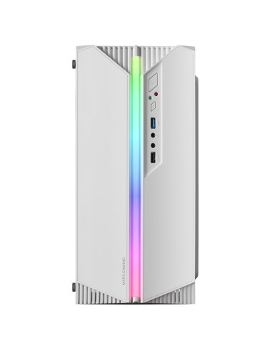 Mars Gaming MC-S1, Caja PC Compacta Gaming Micro-ATX, Iluminación ARGB 12 Modos, Ventilador FRGB, Ventana Lateral Completa RGB,