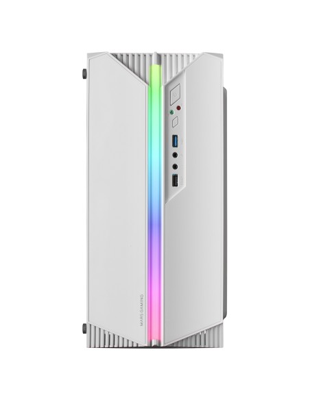 Mars Gaming MC-S1, Caja PC Compacta Gaming Micro-ATX, Iluminación ARGB 12 Modos, Ventilador FRGB, Ventana Lateral Completa RGB,