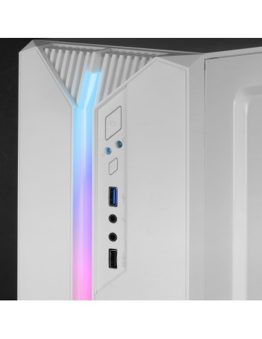 Mars Gaming MC-S1, Caja PC Compacta Gaming Micro-ATX, Iluminación ARGB 12 Modos, Ventilador FRGB, Ventana Lateral Completa RGB,