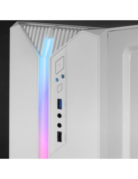 Mars Gaming MC-S1, Caja PC Compacta Gaming Micro-ATX, Iluminación ARGB 12 Modos, Ventilador FRGB, Ventana Lateral Completa RGB,