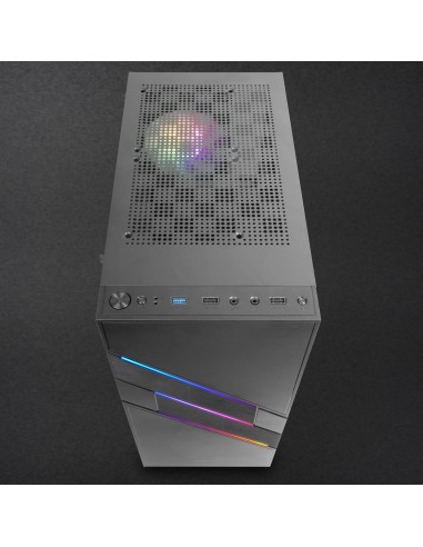 Mars Gaming MC-U3, Caja PC Gaming ATX XL, Frontal Triple ARGB, Ventilador 12cm ARGB, Ventana Cristal Templado, Negro