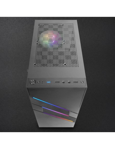 Mars Gaming MC-U3, Caja PC Gaming ATX XL, Frontal Triple ARGB, Ventilador 12cm ARGB, Ventana Cristal Templado, Negro