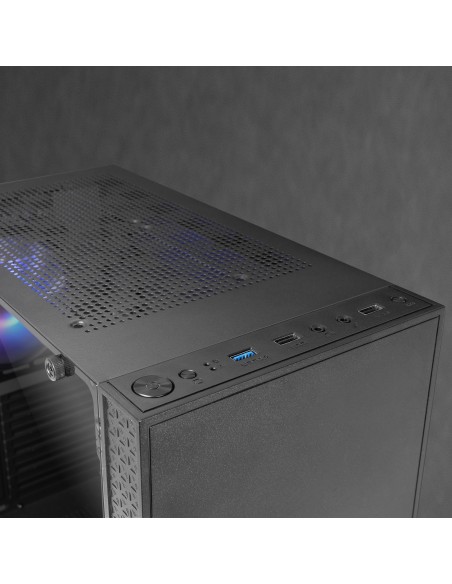 Mars Gaming MC-U3, Caja PC Gaming ATX XL, Frontal Triple ARGB, Ventilador 12cm ARGB, Ventana Cristal Templado, Negro