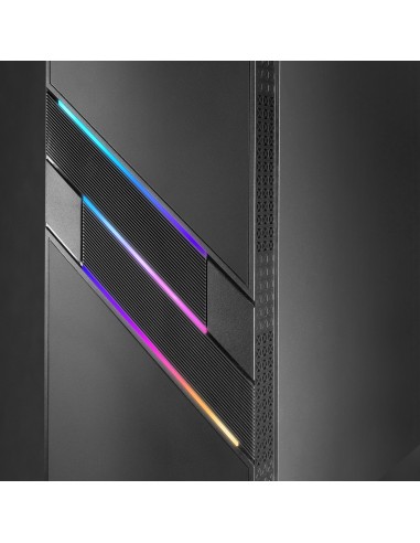 Mars Gaming MC-U3, Caja PC Gaming ATX XL, Frontal Triple ARGB, Ventilador 12cm ARGB, Ventana Cristal Templado, Negro