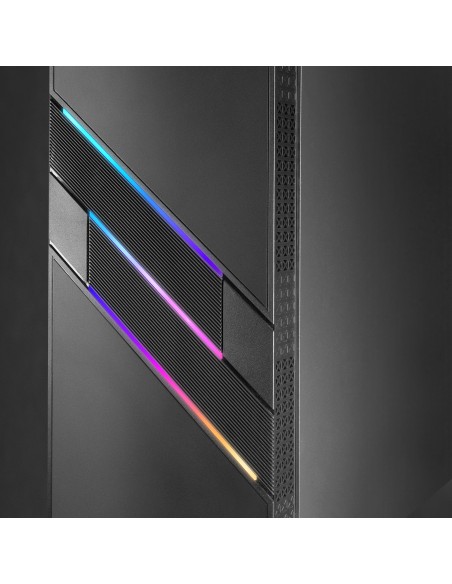 Mars Gaming MC-U3, Caja PC Gaming ATX XL, Frontal Triple ARGB, Ventilador 12cm ARGB, Ventana Cristal Templado, Negro