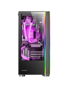 Mars Gaming MC-ULTRA, Torre Gaming Custom XXL E-ATX, Doble Tira LED ARGB, Doble Ventana Cristal Templado, Estructura Cámara 2