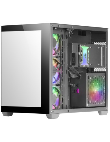 Mars Gaming MCV4 Negra, Torre Gaming Custom XXL E-ATX, Ventana Cristal Templado Lateral y Frontal Sin Marco, Estructura Modular