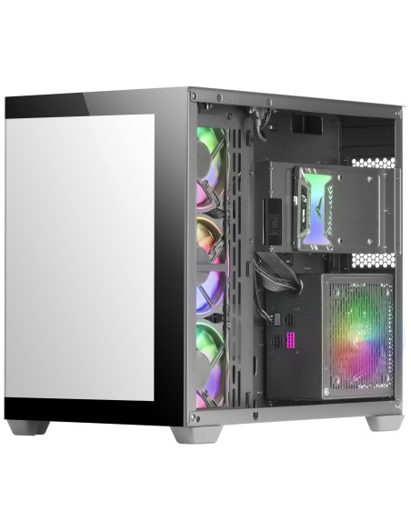 Mars Gaming MCV4 Negra, Torre Gaming Custom XXL E-ATX, Ventana Cristal Templado Lateral y Frontal Sin Marco, Estructura Modular