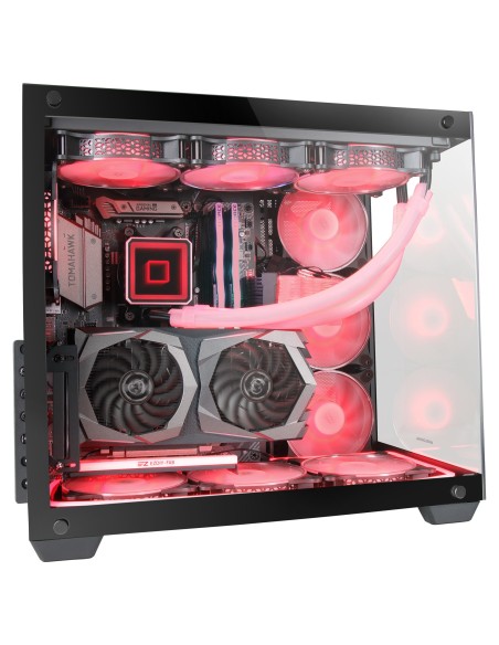 Mars Gaming MCV4 Negra, Torre Gaming Custom XXL E-ATX, Ventana Cristal Templado Lateral y Frontal Sin Marco, Estructura Modular
