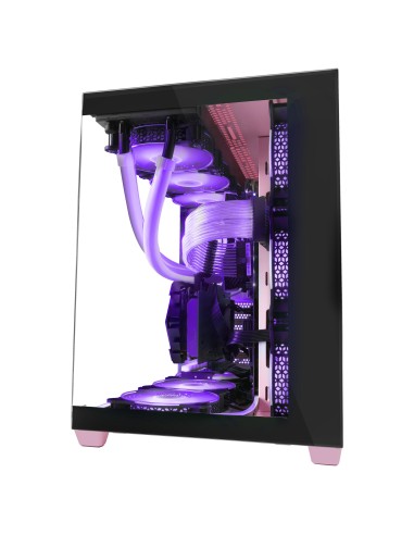 Mars Gaming MCV4 Rosa, Torre Gaming Custom XXL E-ATX, Ventana Cristal Templado Lateral y Frontal Sin Marco, Estructura Modular