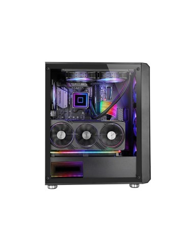 Mars Gaming MC-VAULT, Caja Gaming ATX, 4x Ventiladores ARGB 120mm, Panel Frontal Mesh con Diseño Vertical, Ventana Lateral
