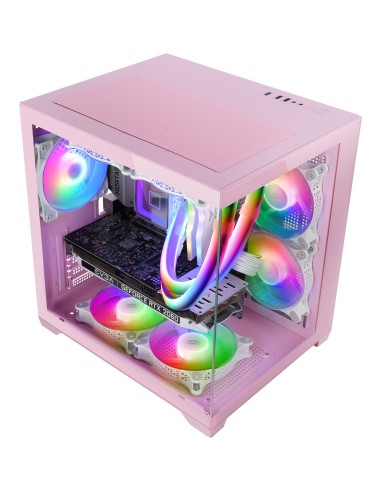 Mars Gaming MC-VIEW2P Mini Tower Rosa