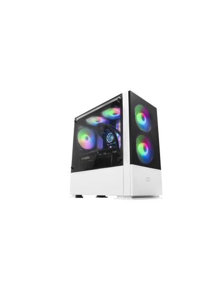 Mars Gaming MCZW, Caja PC Compacta Premium, MicroATX, Panel+Frontal Mesh, Blanco