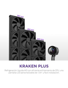 NZXT Kraken Plus 240 Procesador Sistema de refrigeración líquida todo en uno 12 cm Negro 2